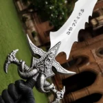 Arthas Menethil Inspired Fantasy Sword Replica, Frostmourne Style Stainless Steel Display Sword, Medieval Fan – blade close-up
