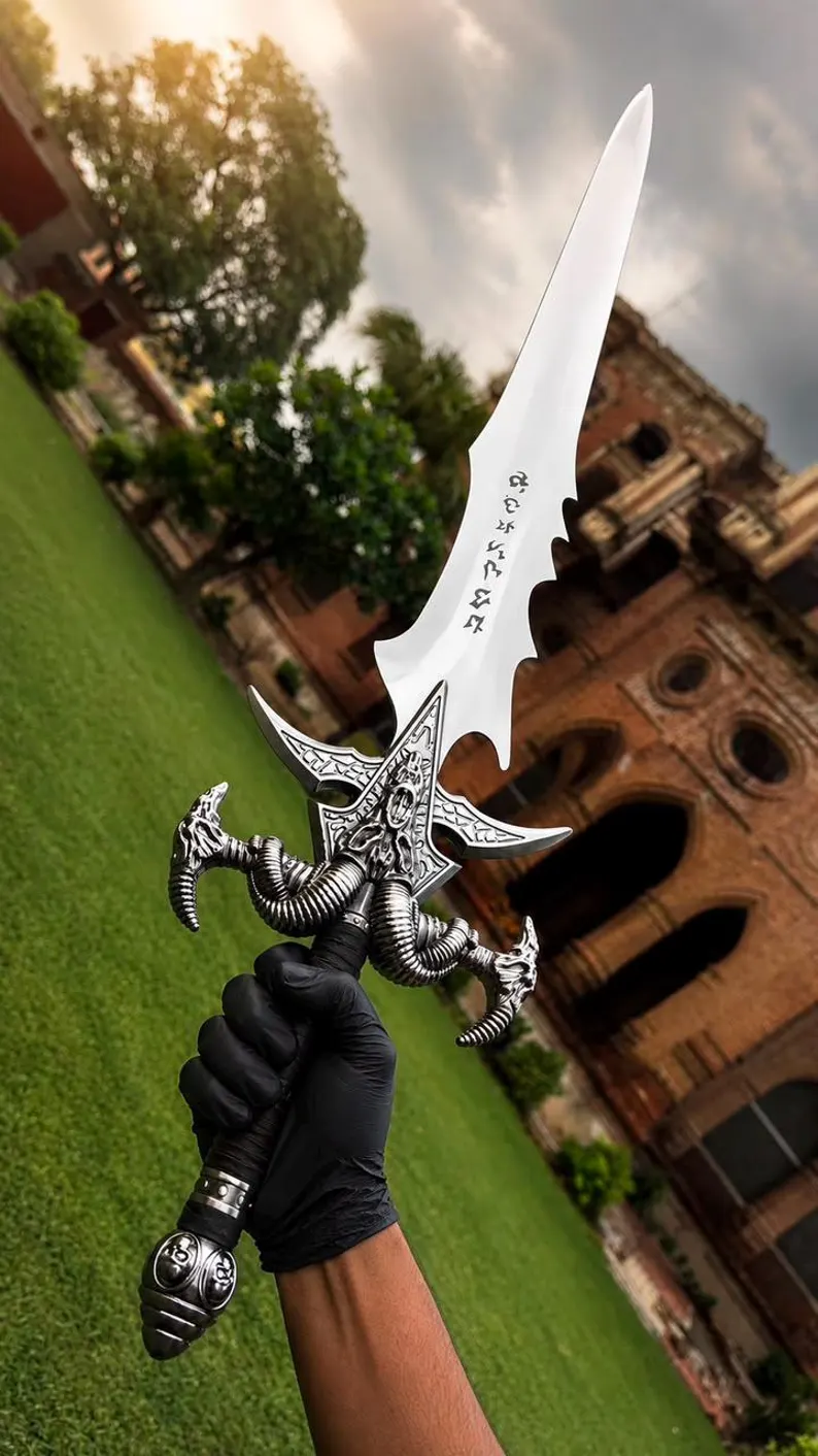 Arthas Menethil Inspired Fantasy Sword Replica, Frostmourne Style Stainless Steel Display Sword, Medieval Fan